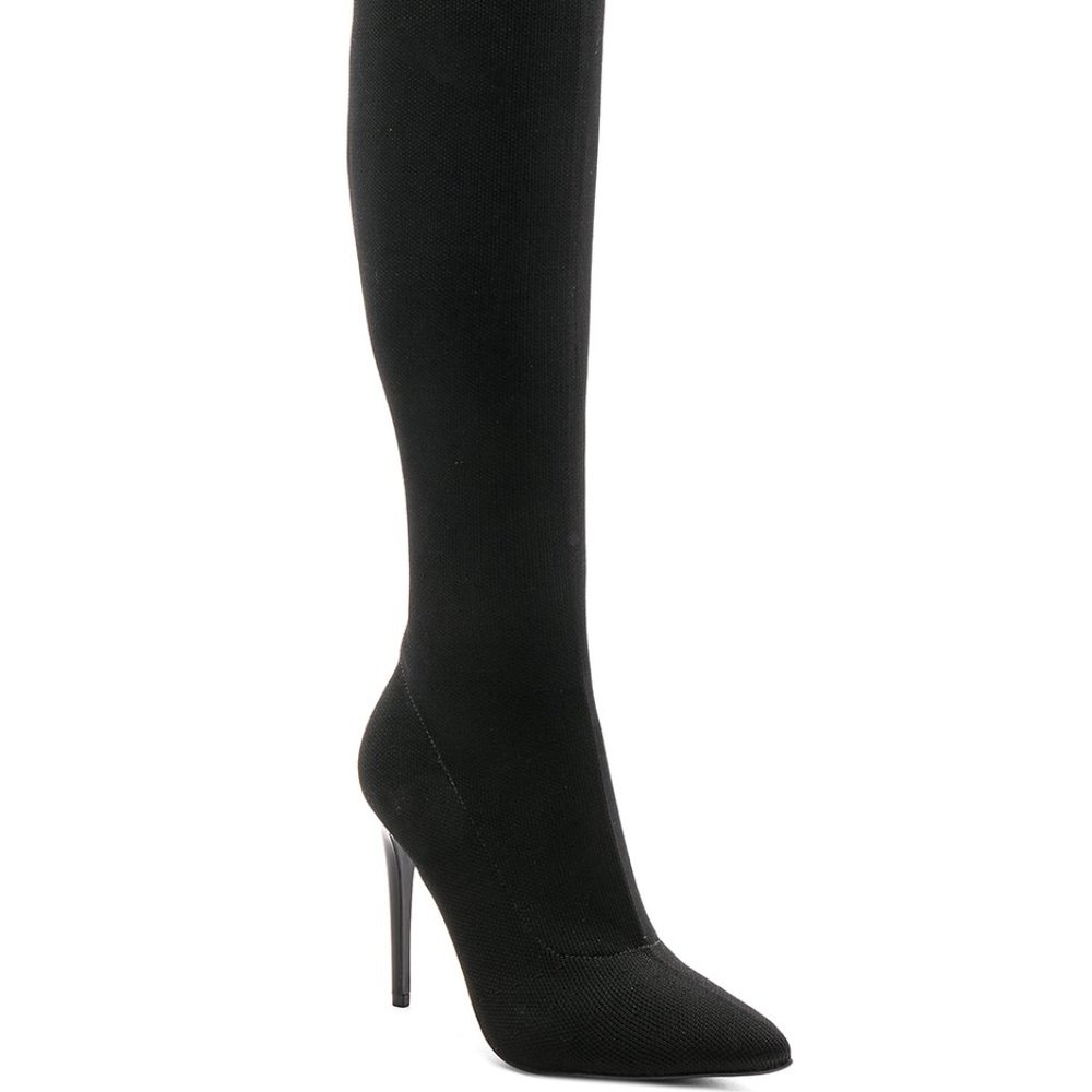 Kendall & Kylie Anabel Black Knit Boots